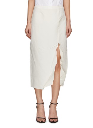 Main View - Click To Enlarge - PRADA - Crinkled Side Slit Midi Skirt