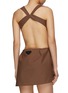 Back View - Click To Enlarge - PRADA - Draped Open Back Gabardine Mini Dress