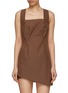 Main View - Click To Enlarge - PRADA - Draped Open Back Gabardine Mini Dress