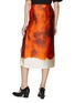 Back View - Click To Enlarge - PRADA - Side Slit Water Dyed Silk Blend Midi Skirt