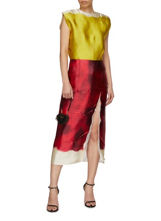 Figure View - Click To Enlarge - PRADA - Water Dyed Sleeveless Satin Top