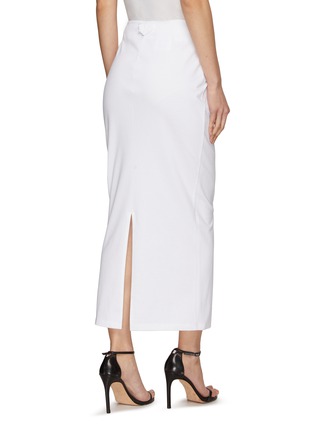 Back View - Click To Enlarge - PRADA - High Waist Back Vent Jersey Pencil Skirt