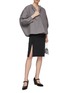 Figure View - Click To Enlarge - PRADA - Ruched Round Sleeve Crewneck Patch Pocket Jacket