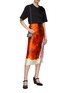 Figure View - Click To Enlarge - PRADA - 3D Rose Bud Appliqué Knitted Logo Patch Crewneck Cotton T-Shirt