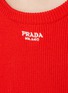  - PRADA - Logo Ribbed Cotton Blend Knit Quarter Sleeve Top