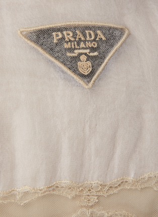  - PRADA - Gathered Sheer Lace Trim Nightie Coat