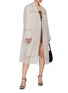 Figure View - Click To Enlarge - PRADA - Gathered Sheer Lace Trim Nightie Coat