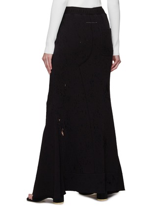 Back View - Click To Enlarge - MM6 MAISON MARGIELA - Elasticated Waist Ripped Maxi Skirt
