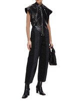 MM6 MAISON MARGIELA | Calfskin Leather Zip Up Vest | Women | Lane