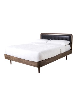 Detail View - Click To Enlarge - STELLAR WORKS - Dawn Walnut Wood Leather Bed