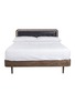 Main View - Click To Enlarge - STELLAR WORKS - Dawn Walnut Wood Leather Bed