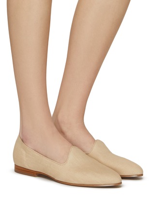 Figure View - Click To Enlarge - LE MONDE BERYL - ‘Venetian’ Almond Toe Linen Loafers