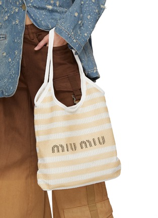 Figure View - Click To Enlarge - MIU MIU - Rete Logo Intarsia Tote Bag