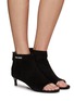 Figure View - Click To Enlarge - MIU MIU - 45 Peep Toe Suede Ankle Boots