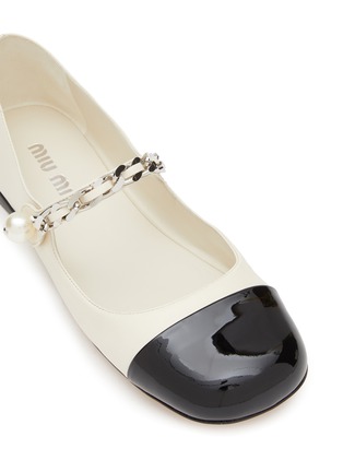 Detail View - Click To Enlarge - MIU MIU - Leather Mary Jane Ballerina Shoes