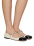 Figure View - Click To Enlarge - MIU MIU - Leather Mary Jane Ballerina Shoes