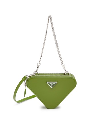 Prada Triangle Crystal-Embellished Mini Bag - Blue for Women