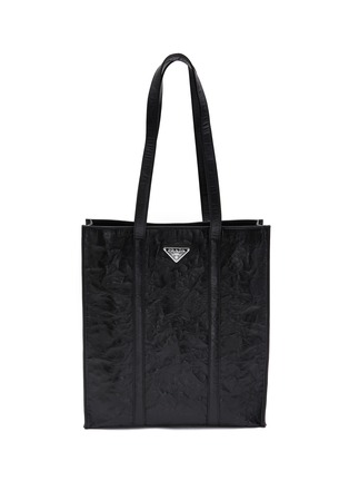 Main View - Click To Enlarge - PRADA - Small Crinkled Leather Tote Bag