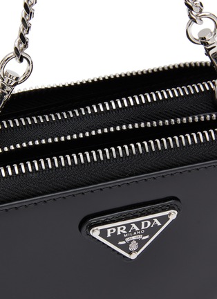 Detail View - Click To Enlarge - PRADA - Mini Triangle Leather Crossbody Bag