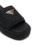 Detail View - Click To Enlarge - PRADA - 35 Raffia Flatform Sandals
