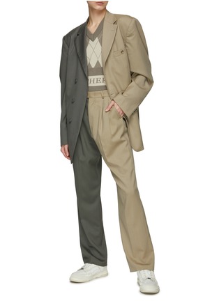 Figure View - Click To Enlarge - HAVRE STUDIO - Oversized Blazer And Straight Pants Suit Set