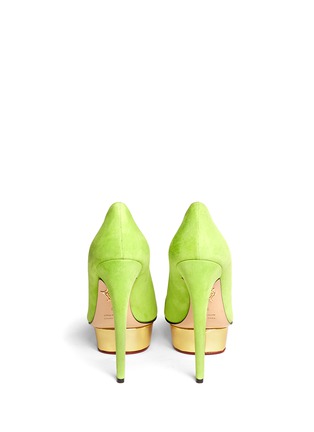Back View - Click To Enlarge - CHARLOTTE OLYMPIA - Sweet Dolly suede platform pumps with candy anklet