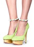 Front View - Click To Enlarge - CHARLOTTE OLYMPIA - Sweet Dolly suede platform pumps with candy anklet