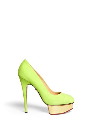 Main View - Click To Enlarge - CHARLOTTE OLYMPIA - Sweet Dolly suede platform pumps with candy anklet
