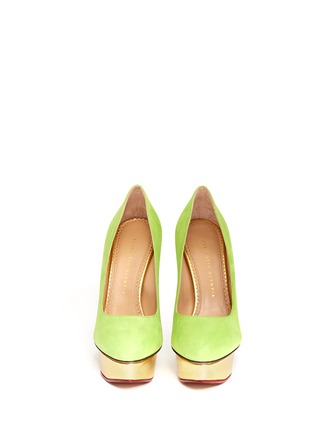 Figure View - Click To Enlarge - CHARLOTTE OLYMPIA - Sweet Dolly suede platform pumps with candy anklet