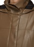  - AUTOPILOT - High Collar Hooded Vegan Leather Coat