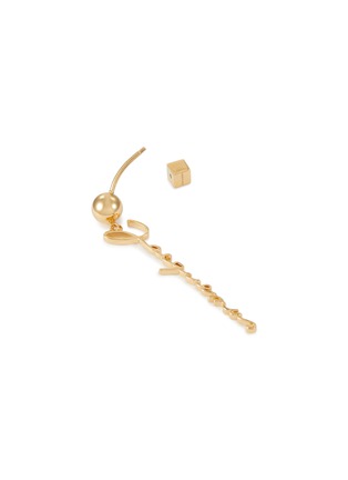 Detail View - Click To Enlarge - JACQUEMUS - ‘Le Piercing Signature’ Gold Plated Brass Earring