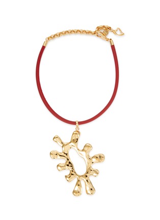 Main View - Click To Enlarge - JACQUEMUS - ‘Le Collier Sol’ Gold Plated Brass Leather Choker