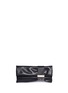 Main View - Click To Enlarge - JIMMY CHOO - 'Chandra' crystal band shimmer suede clutch