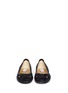 Figure View - Click To Enlarge - JIMMY CHOO - 'Weber' crystal stud suede ballerina flats