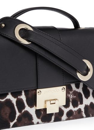 Detail View - Click To Enlarge - JIMMY CHOO - 'Rebel' leopard print calf hair satchel