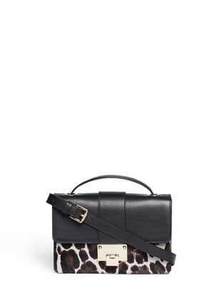 Main View - Click To Enlarge - JIMMY CHOO - 'Rebel' leopard print calf hair satchel