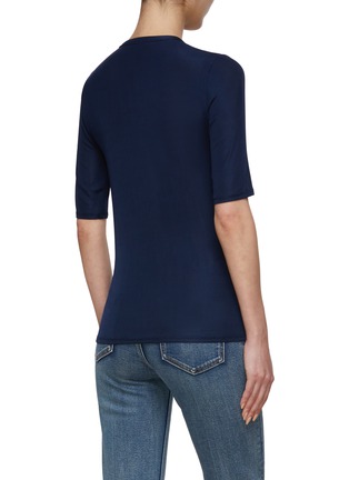Back View - Click To Enlarge - ST. JOHN - Stretch Ribbed Knit Crewneck Top