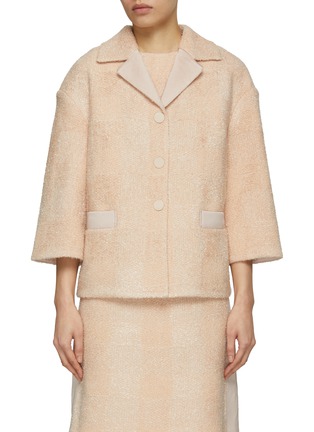 Main View - Click To Enlarge - ST. JOHN - Gingham Drop Shoulder Button Up Jacket