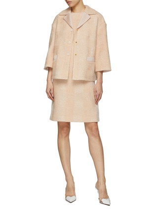 Figure View - Click To Enlarge - ST. JOHN - Gingham Drop Shoulder Button Up Jacket