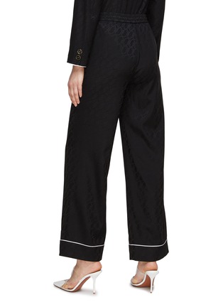 Back View - Click To Enlarge - ST. JOHN - Cursive Icon Stretch Silk Jacquard Pyjama Pants