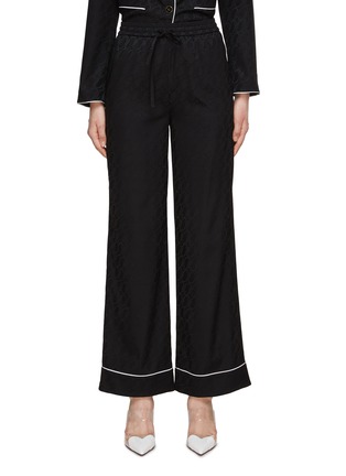 Main View - Click To Enlarge - ST. JOHN - Cursive Icon Stretch Silk Jacquard Pyjama Pants