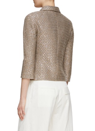 Back View - Click To Enlarge - ST. JOHN - Sequin Double Breasted Tweed Jacket