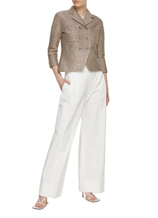 Figure View - Click To Enlarge - ST. JOHN - Sequin Double Breasted Tweed Jacket