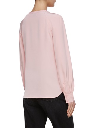 Back View - Click To Enlarge - ST. JOHN - Asymmetric Bow Detailing Silk Blouse