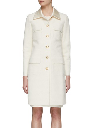 Main View - Click To Enlarge - ST. JOHN - Satin Collar Button Front Coat