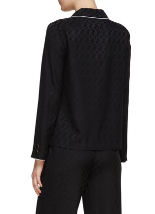 Back View - Click To Enlarge - ST. JOHN - Cursive Icon Stretch Silk Jacquard Top