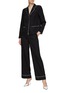 Figure View - Click To Enlarge - ST. JOHN - Cursive Icon Stretch Silk Jacquard Top