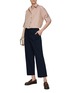 Figure View - Click To Enlarge - ST. JOHN - High Rise Wide Leg Cotton Twill Pants