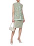 Figure View - Click To Enlarge - ST. JOHN - Ribbed Waist Mélange Tweed Pencil Skirt