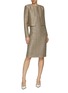 Figure View - Click To Enlarge - ST. JOHN - Sequined Tweed Round Neck Long Sleeve Jacket